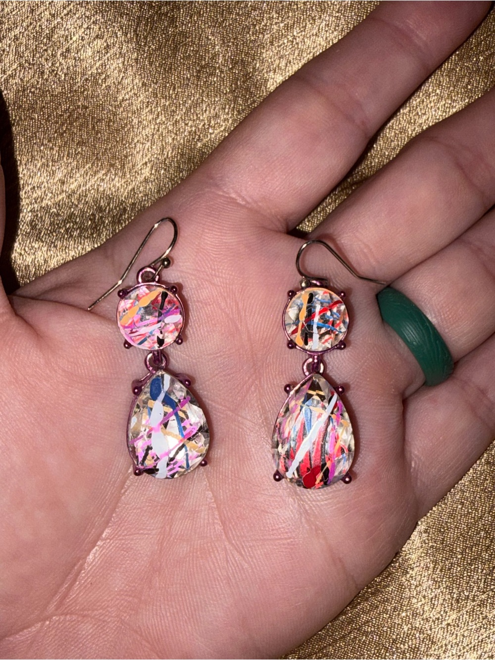 Betsy Johnson Color Splash Drop Earrings - Multicolor